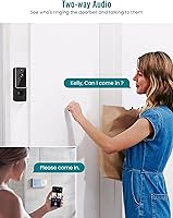 Vista 4 de Timbre de video cámara inalámbrica, detección humana AI, vista en vivo, audio de 2 vías incluido timbre timbre, visión nocturna, almacenamiento