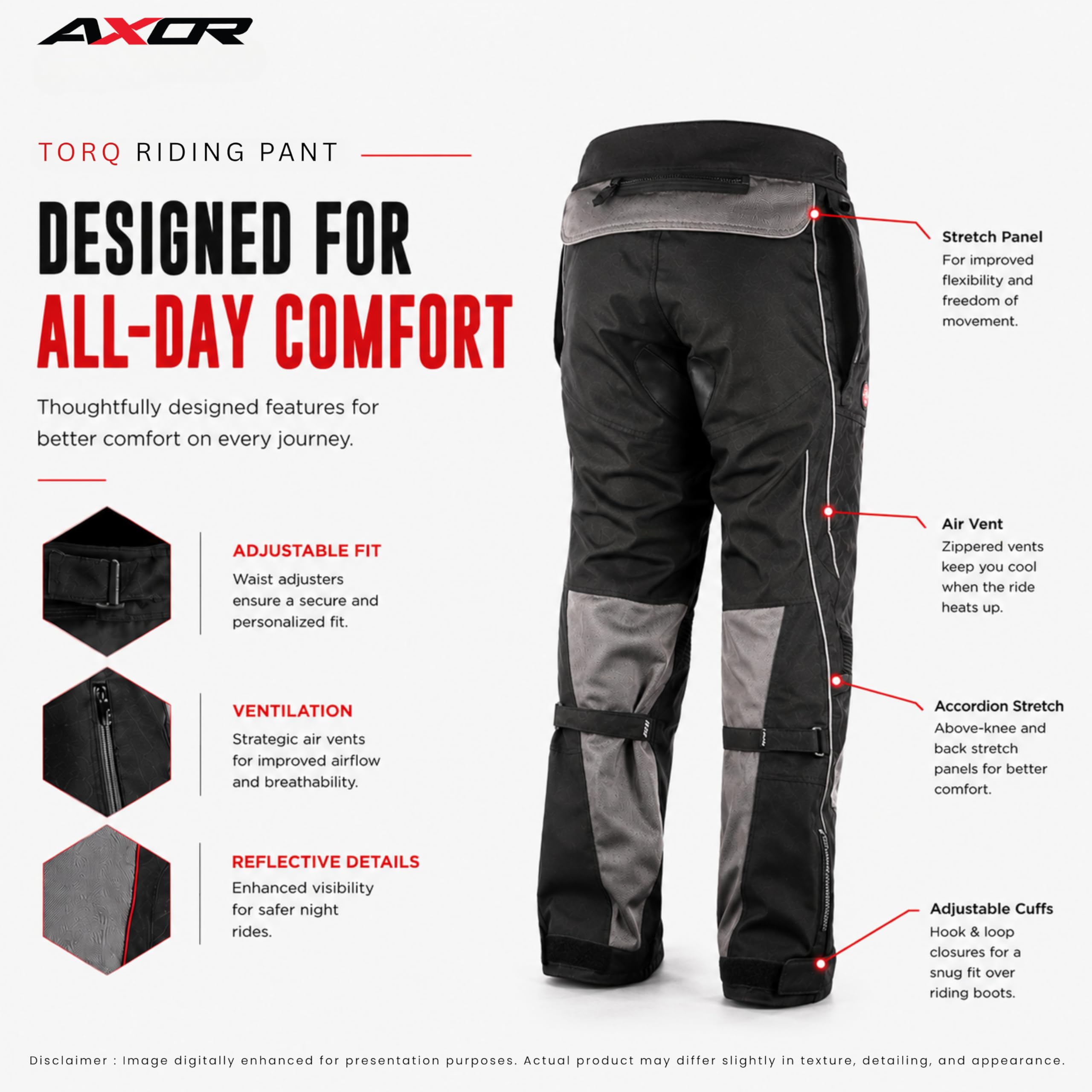 Axor Torq Riding Pant Grey Black -XL : Amazon.in: Sports, Fitness