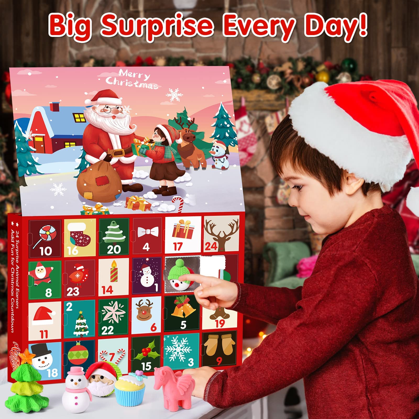 Amazon.com: Christmas Advent Calendar 2021 for Kids Adults Christmas  Countdown Calendar 24 Days Animal Erasers for Kids Advent Calendar Christmas  Party Favors Stocking Stuffers Xmas Toys Xmas Gift for Girls Boys :