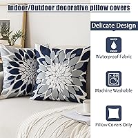 Vista 37 de Qahing Paquete de 4 fundas de almohada impermeables para exteriores de 16 x 16 pulgadas, fundas decorativas cuadradas de jardín para muebles