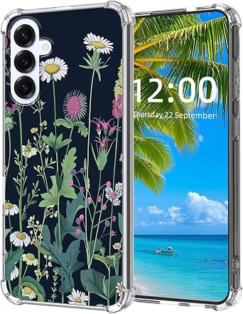 for Samsung Galaxy S25 FE Case, Botanical Fleur High-Definition Painted Back Cover with Soft Transparent TPU Bumper, Shockproof Protective for S25 FE Phone Case