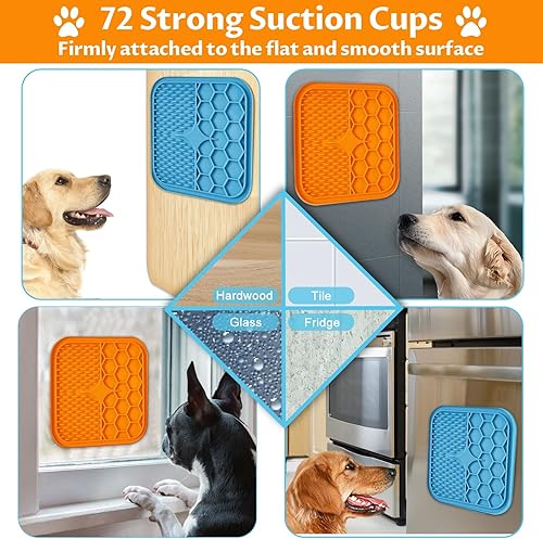 Miniatura 4 de 2 tapetes de silicona para lamer perros, tapetes de silicona para lamer perros con ventosas para aliviar la ansiedad, almohadilla de mantequilla de