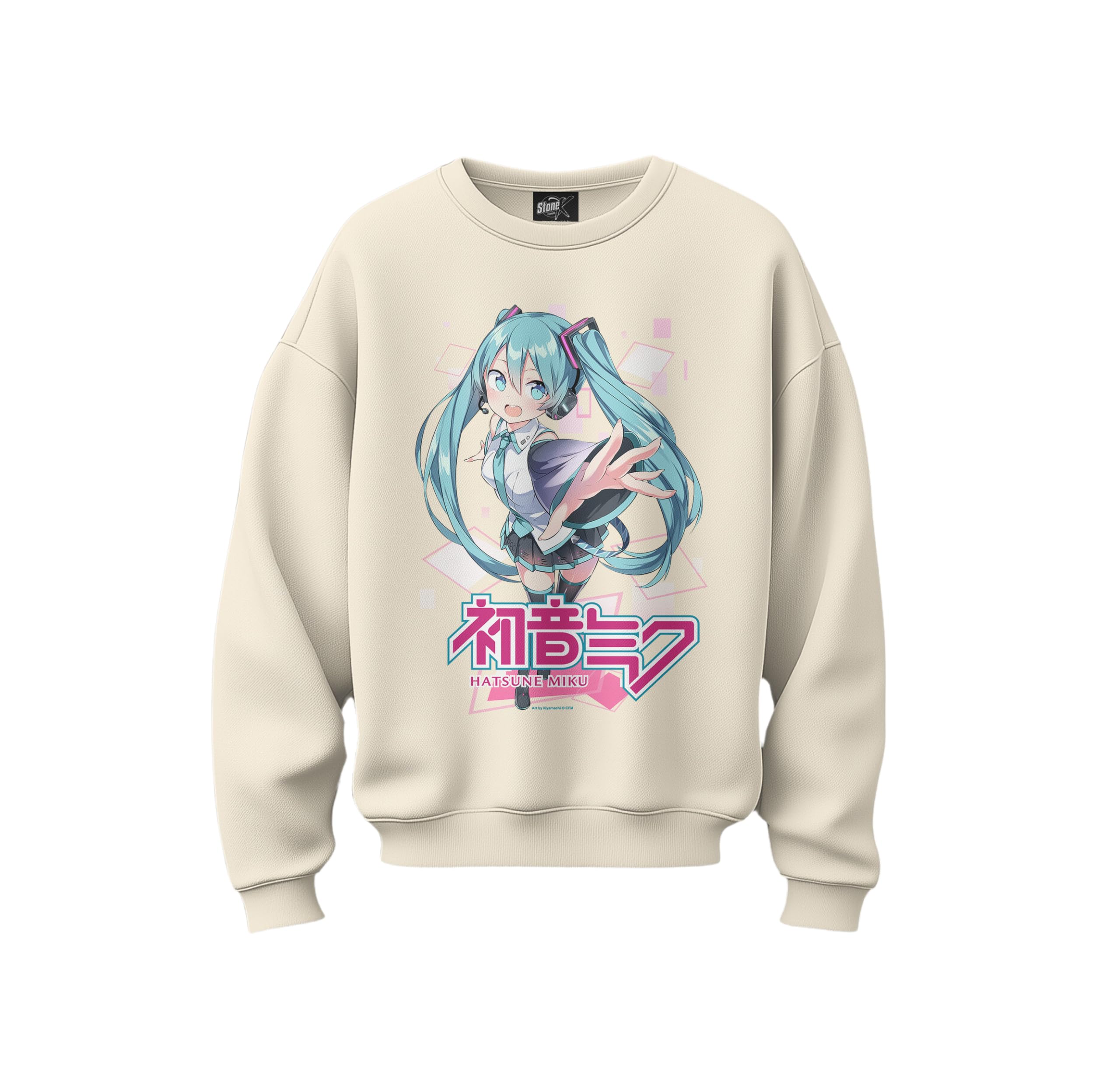 Stone Kids Sweatshirt Femme Anime Hatsune Miku - Coupe Confortable, Impression Haute Définition française, Écoresponsable, Taille XS-XL disponnibles - Différents Coloris