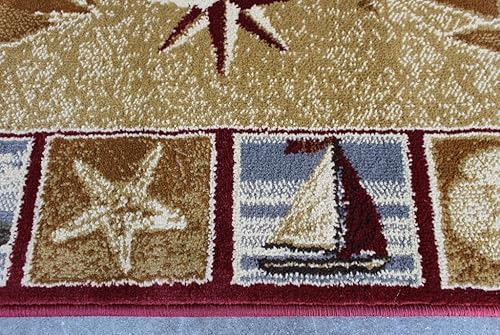 Miniatura 3 de Alfombra de área para escena náutica (2 pies x 3 pies 2 pulgadas)