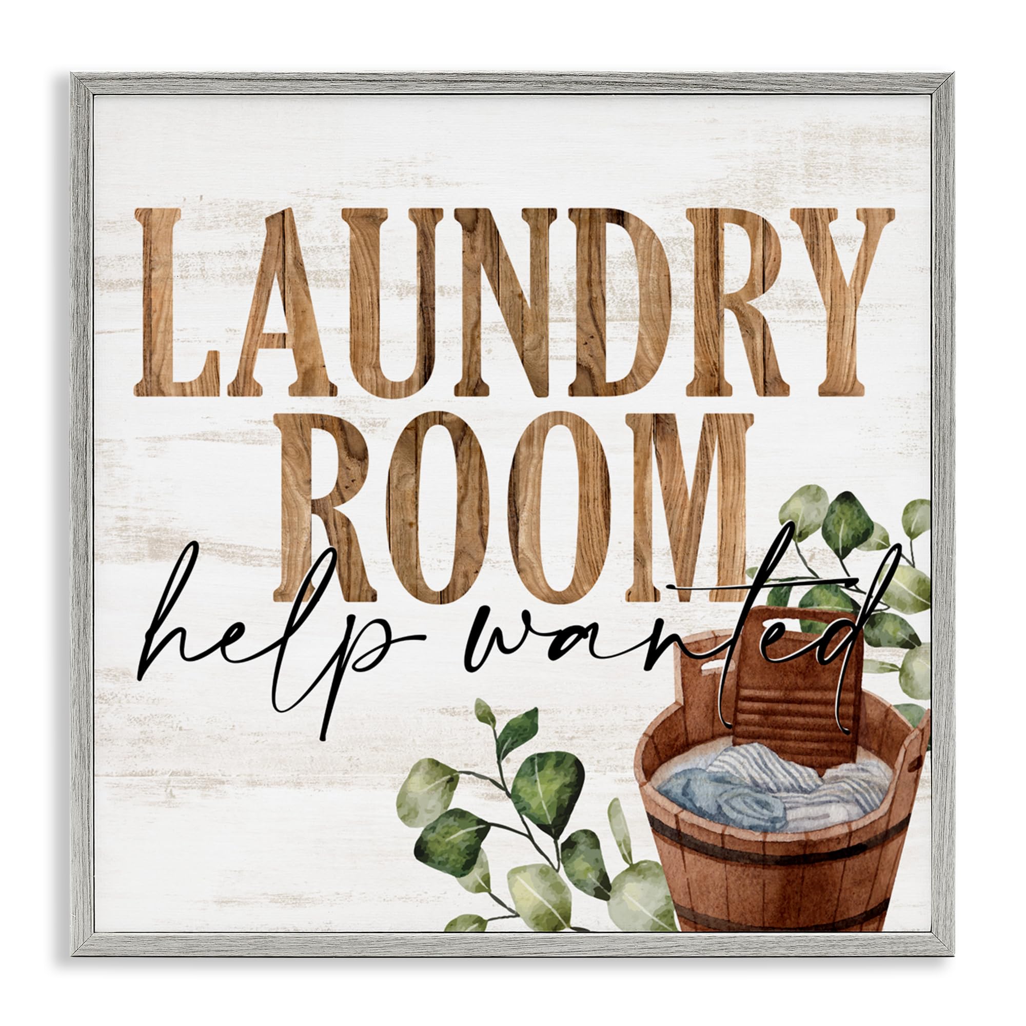 'Help Wanted Rustic Laundry Room'| Framed Giclee Art