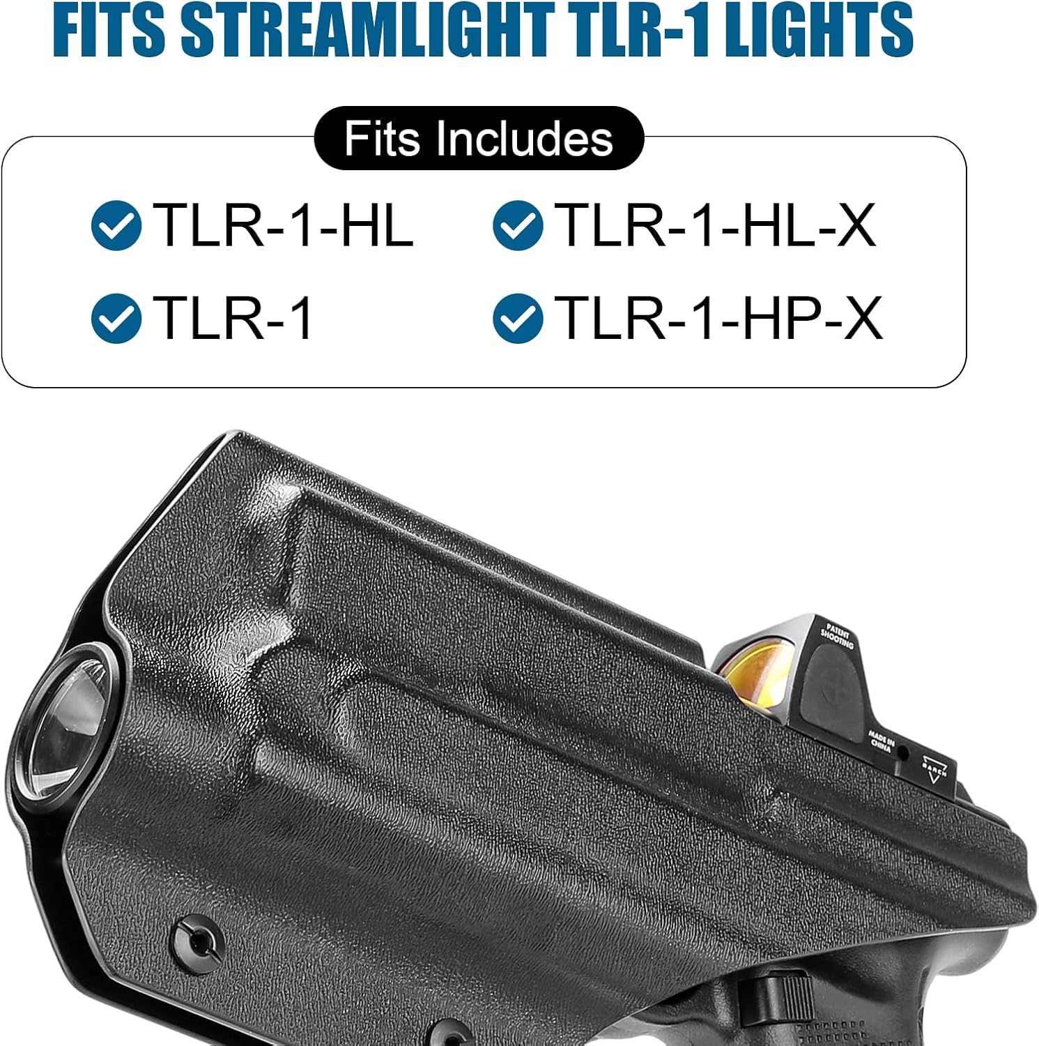 IWB Kydex Holster - Compatible ONLY with Glock 19 / 19X / 26/44 / 45 (Gen 3-5) & Glock 23/32 (Gen 3-4) with TLR1 / TLR-1 HL/TLR-1 HL-X/TLR-1 HP-X Installed, Right-Hand