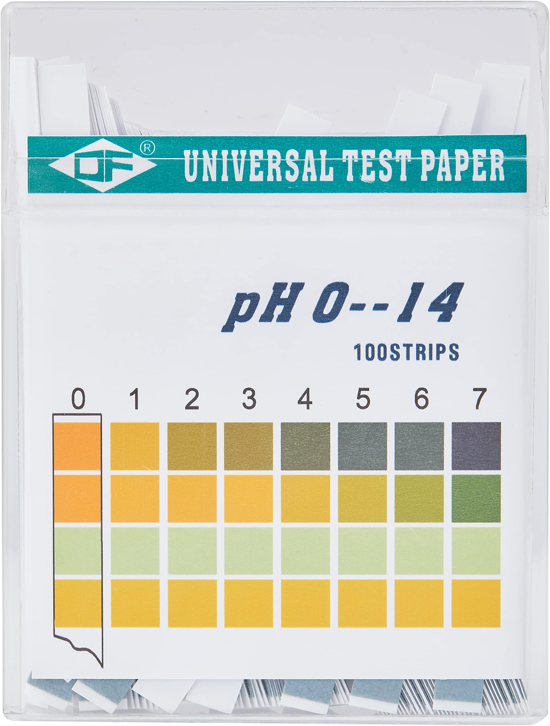 DF Speciality Paper Water pH Test Strips 0-14 Wide Range - High Range Duel Pad Acid Alkaline Testing Strips - 100