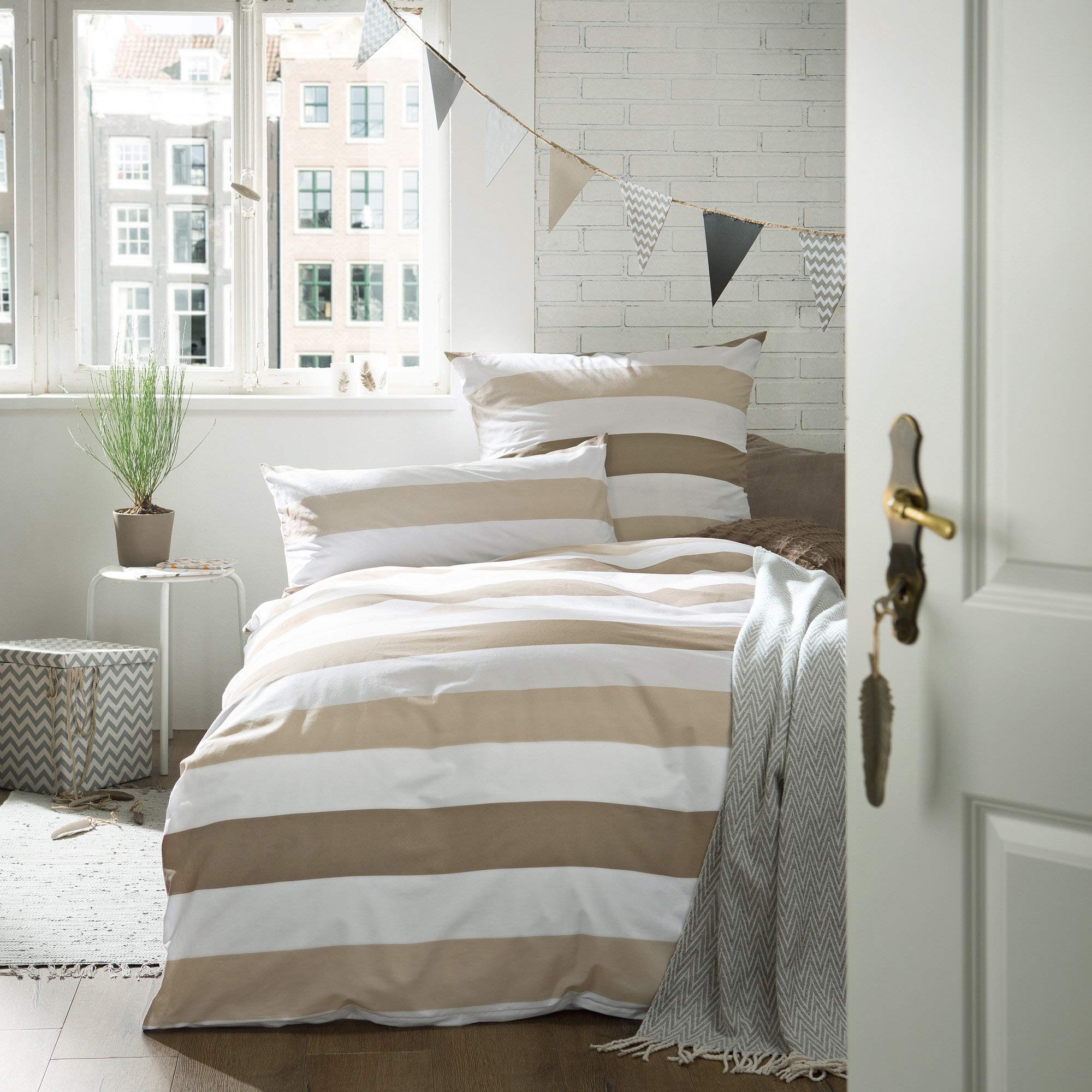 REDBEST Renforcé Bettwäsche Maritim - Küsten-Feeling In Blau-beige