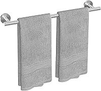 USHOWER 24-Inch Brushed Nickel Towel Bar - Thick SUS304 Stainless Steel Wall Mount Towel Rack, Rustproof Bathroom Holder (26-Inch Total)