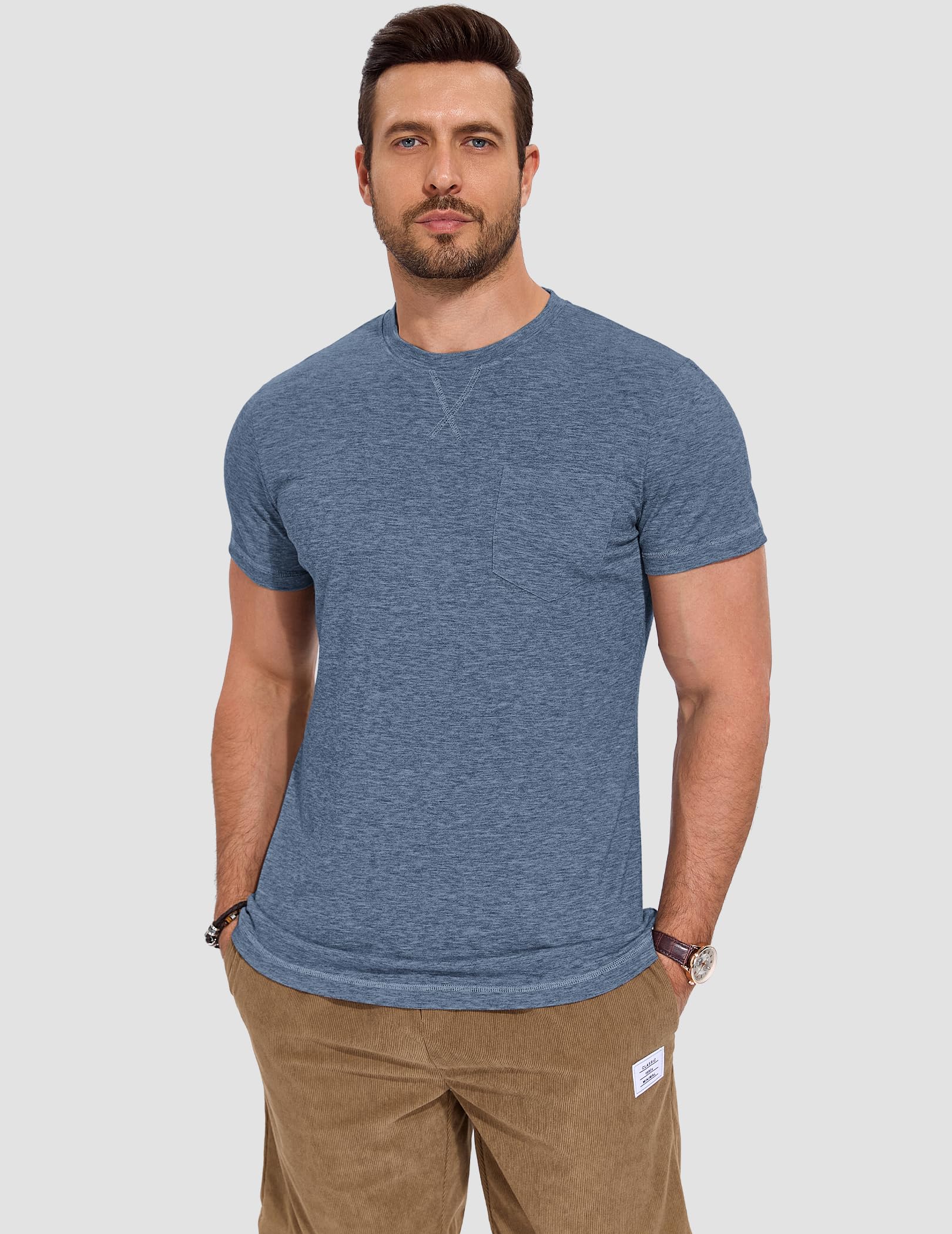 TARAINYA T-Shirt Herren Baumwolle Kurzarm Rundhals Einfarbig Shirts Männer Sommer M-4XL