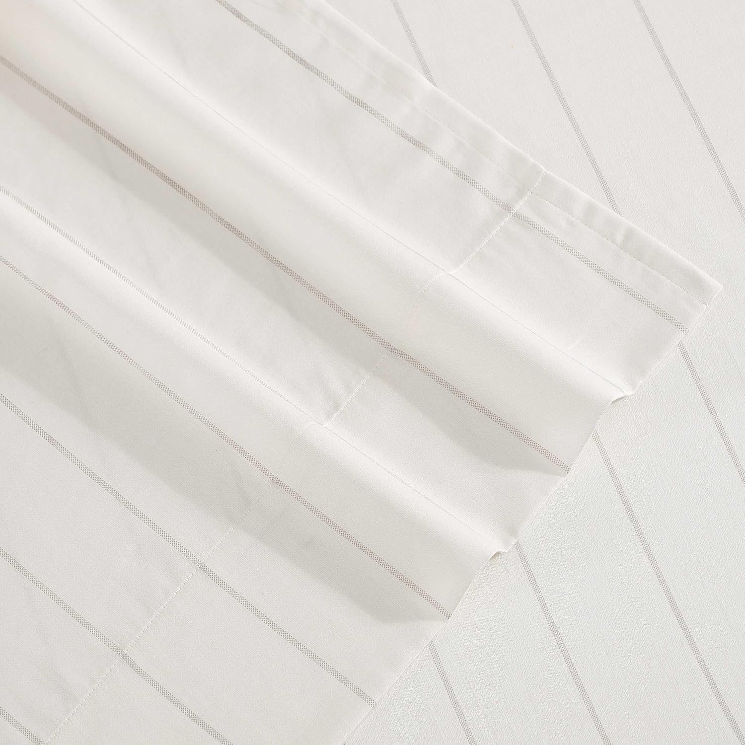 Tommy Bahama - Sheets, Luxurious Cotton Sateen Bedding with Matching Pillowcases, Smooth & Silky, Deep Pocket, Fully Elasticized (Palma Stripe Beige, King)