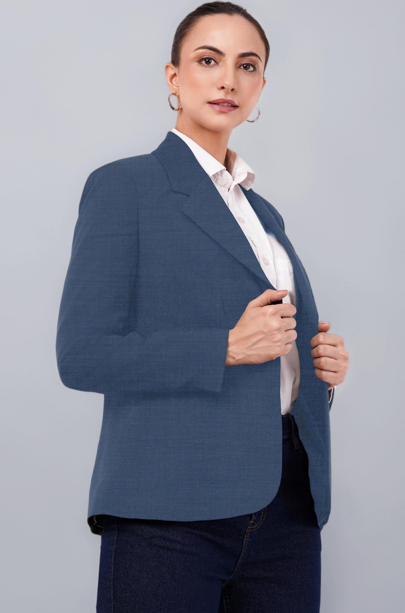Women's Premium Formal Blazer | Fully Lined | Regular Fit | 4-Way Stretchable Ultra-Light Fabric | Fashion-Forward | Office/Meetings (WB01)
