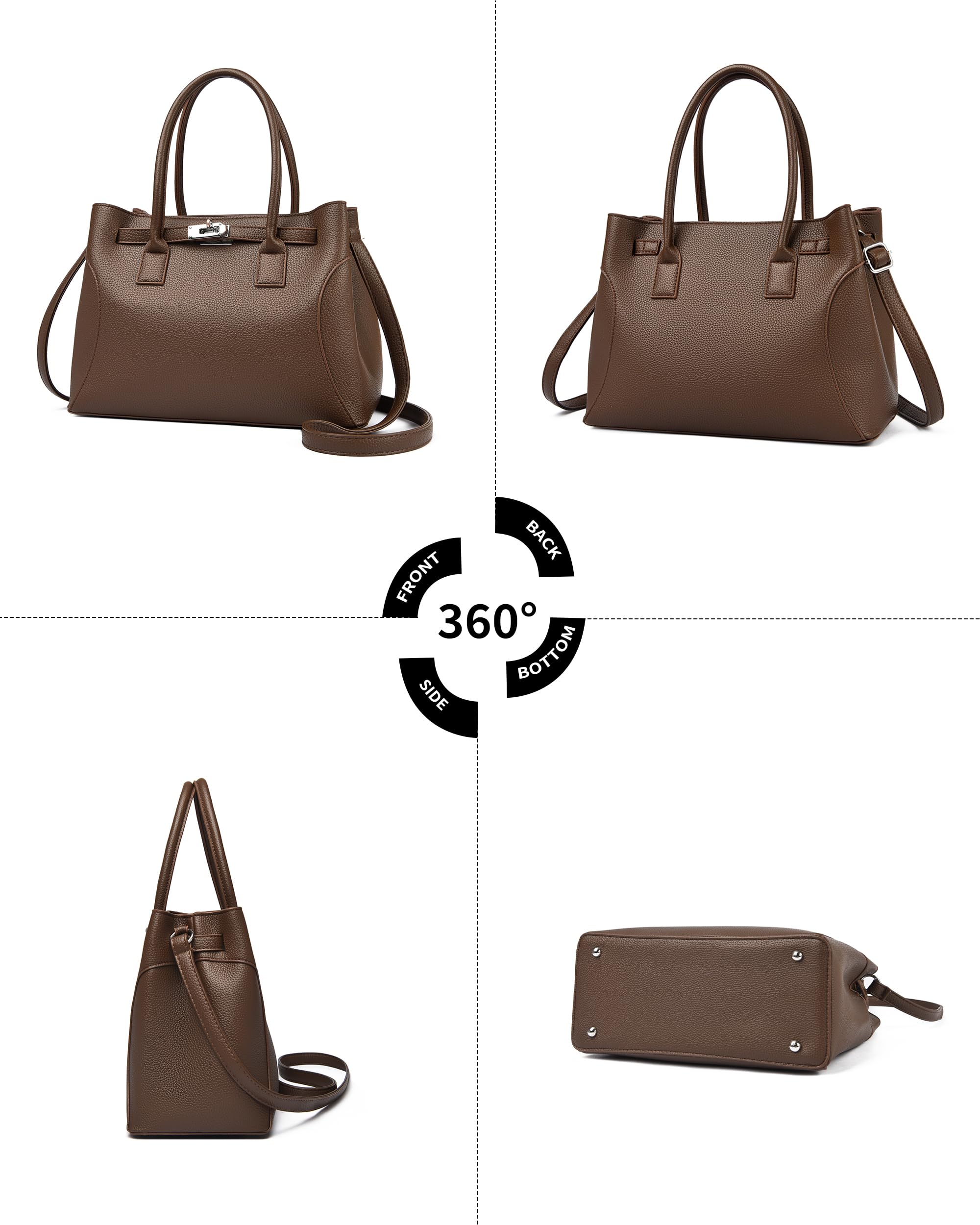 MYHOZEE Handbags Purses for Women Leather Top-Handle Bag Hand Bags Waterproof Crossbody for Womens Ladies Satchel bags — view 6