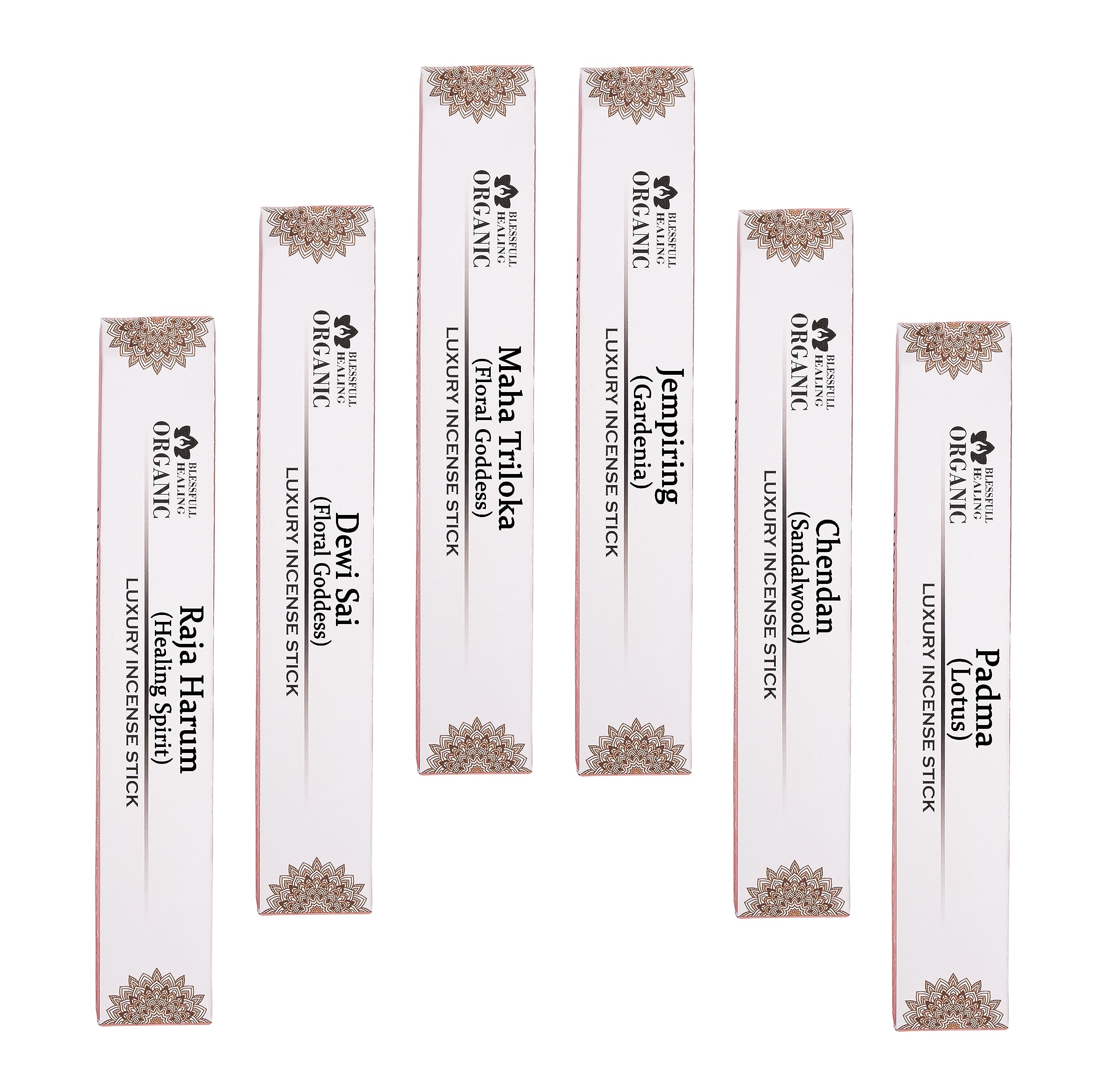Blessfull Healing Luxury Assorted Incense Sticks Hand Rolled Pack Of 6 x 20 Sticks (Combo #68)
