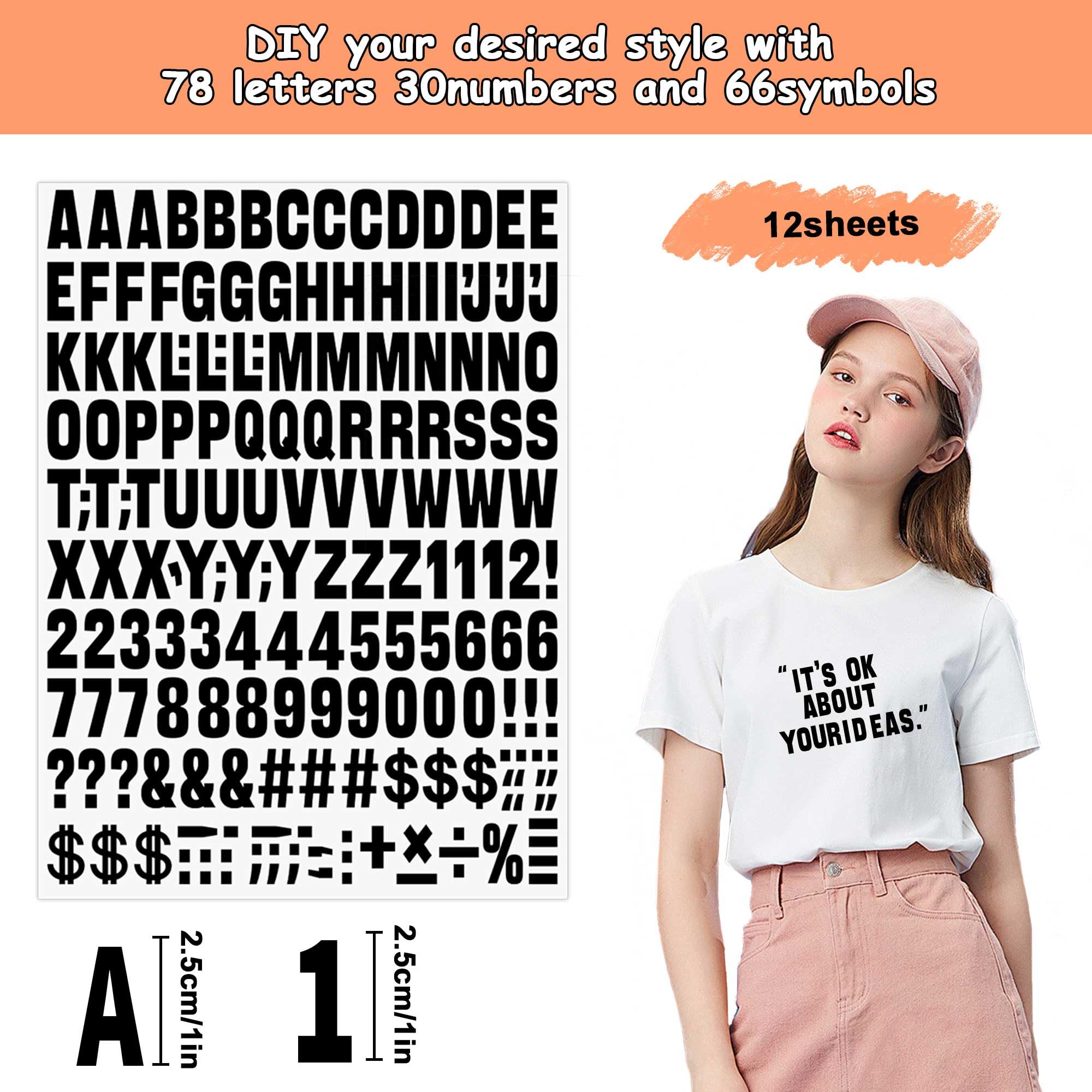 Amazon.co.jp: 12枚 2088ピース アイロン接着 文字と数字 衣類用、1