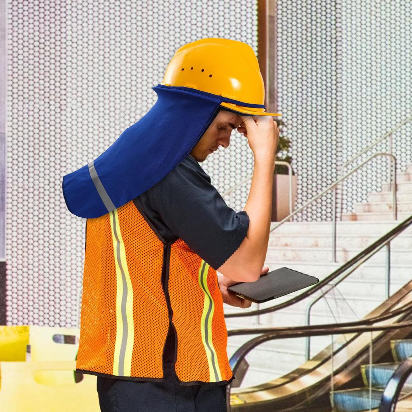Hardhat Neck Shade - Sicherheitshelm Sonnenschutz | Mesh Neck -Schatten Hoher Sicht, Atmungsaktivem Nackenschutz Mit Haltbarkeit, Sonnenschutz -Hutschatten Für Sommerarbeiten, Dach, Landwirtschaftlich