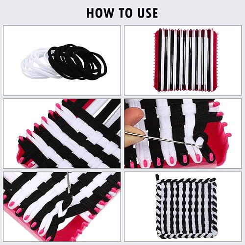 Vista 3 de WILLBOND Loom - Lazos para manualidades para tejer, para manualidades, recuerdos, compatible con telar de 7 pulgadas