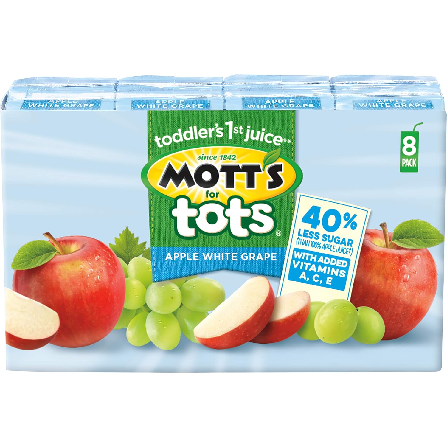 Mott's for Tots Apple White Grape, 6.75 fl oz boxes (Pack of 32)