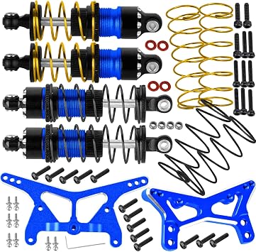 RC Upgrades Part for 1/24 Micro-B 2S 2WD1/28 Micro-T 2S 2WD,LOS00007,LOS-1392,Aluminum Front Rear Big Bore RC Shocks Absorber,Shock Tower/Shock Mounts,Navy BlueLOS-1770,LOS-1765
