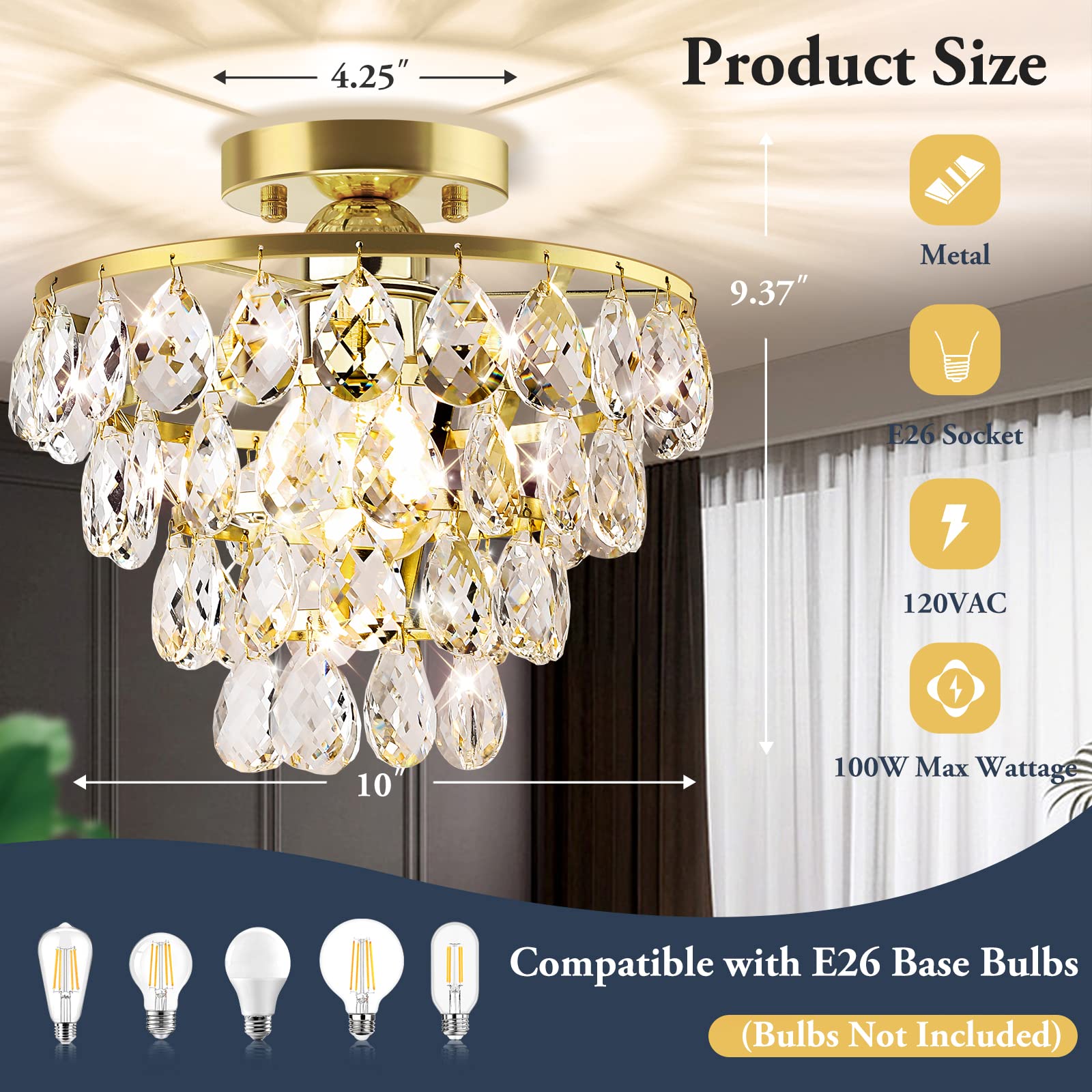 Lámpara De Techo Moderna Con Pantalla De Cristal Blanco Y Base Dorada - Diámetro 28 Cm, Casquillo E27, Ideal Para Salones Y Dormitorios