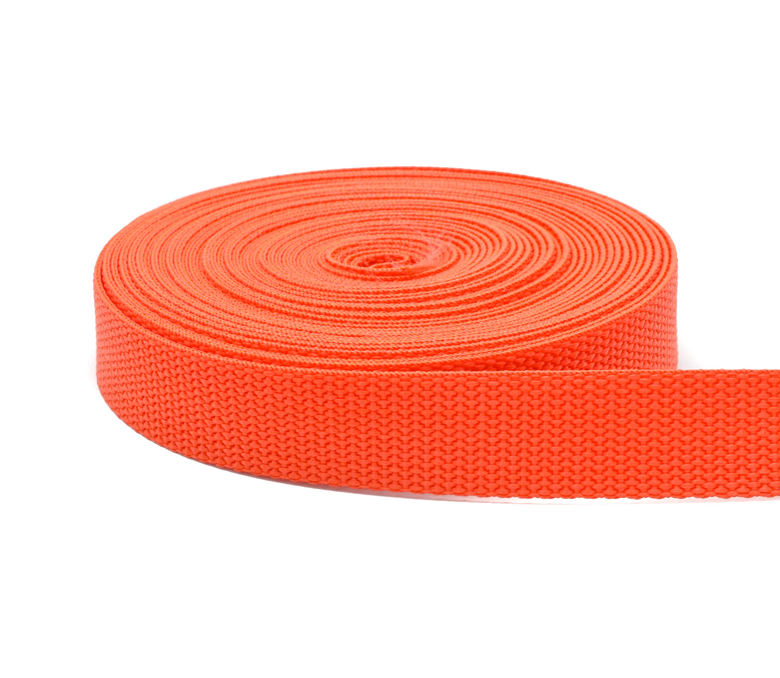 1 Inch Polypropylene Webbing: 5 Yards Heavy Weight 1" Strap Webbing Plus (Dark Orange)