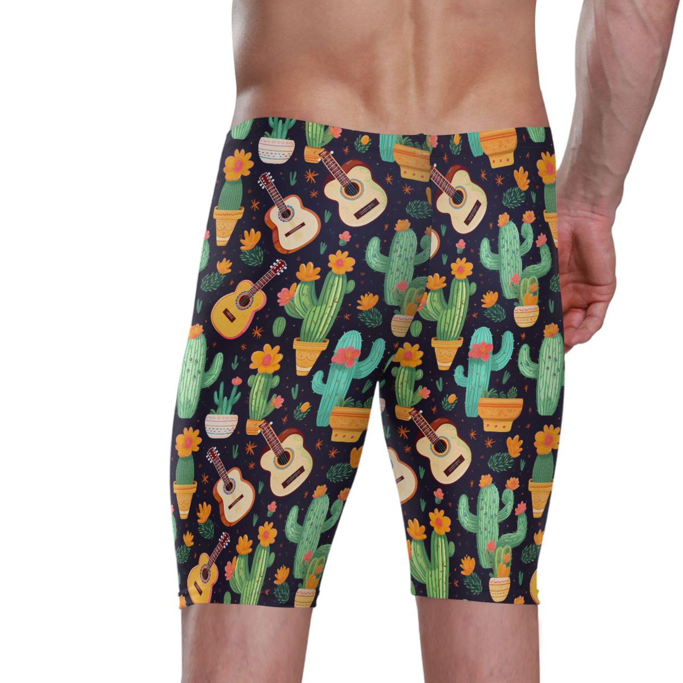 UMIRIKO Cactus Cute Guitar Swim Jammers Swimsuit for Men B0402416