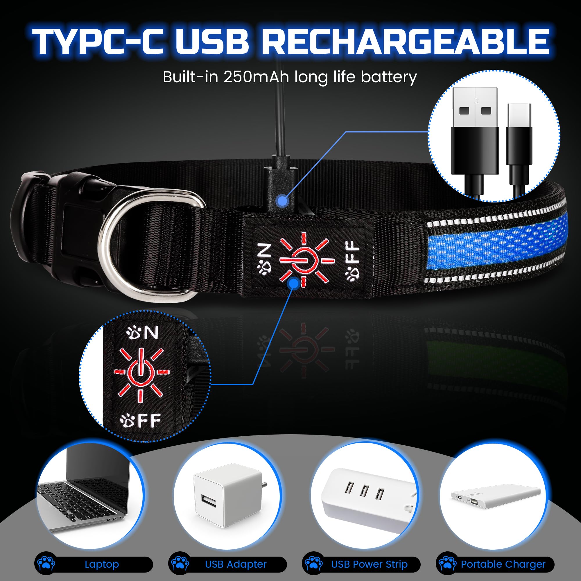 Light Up Dog Collar Rechargeable - Image 4