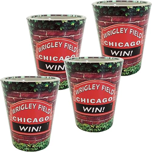 Chicago Wrigley Field Brick & Ivy - Juego de 4 vasos de chupito