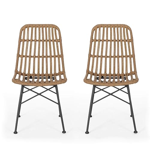 Sawtelle Assisi Indoor Wicker Dining Chairs (Set of 2), 18.25