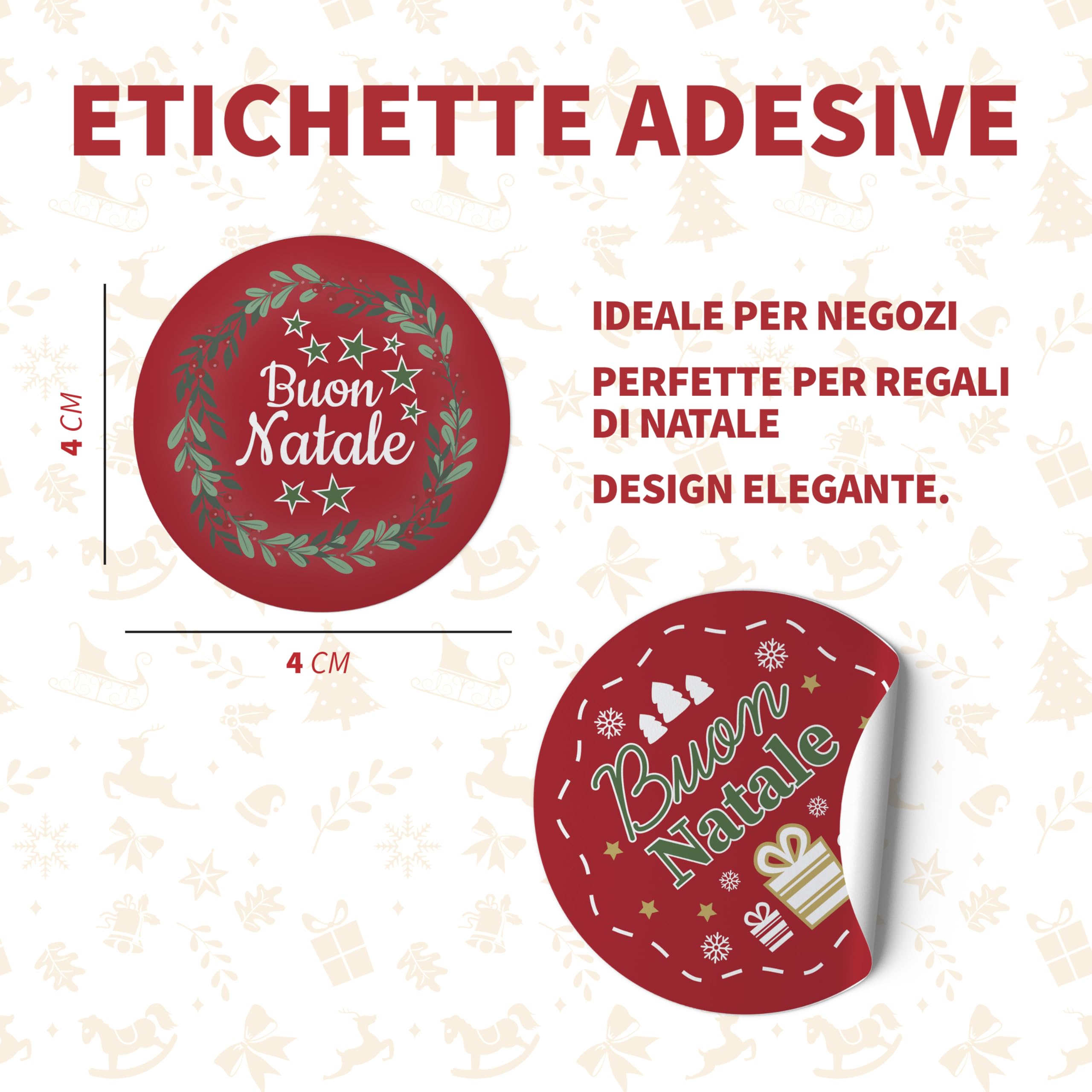 Adesivi Natalizi Per Pacchetti Regalo – 180 Pezzi, 6 Design, Autoadesivi, Impermeabili