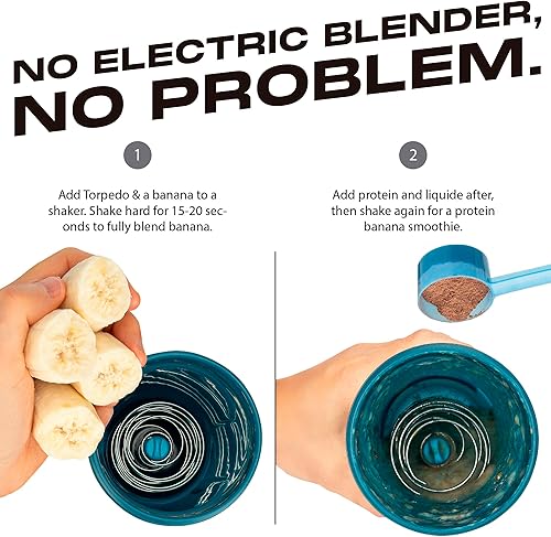 Miniatura 6 de HydraCup Power Shaker con batidor pesado, 28 onzas, mezcla más rápida, requiere menos agitación, batidos de proteínas sin grumos, taza agitadora