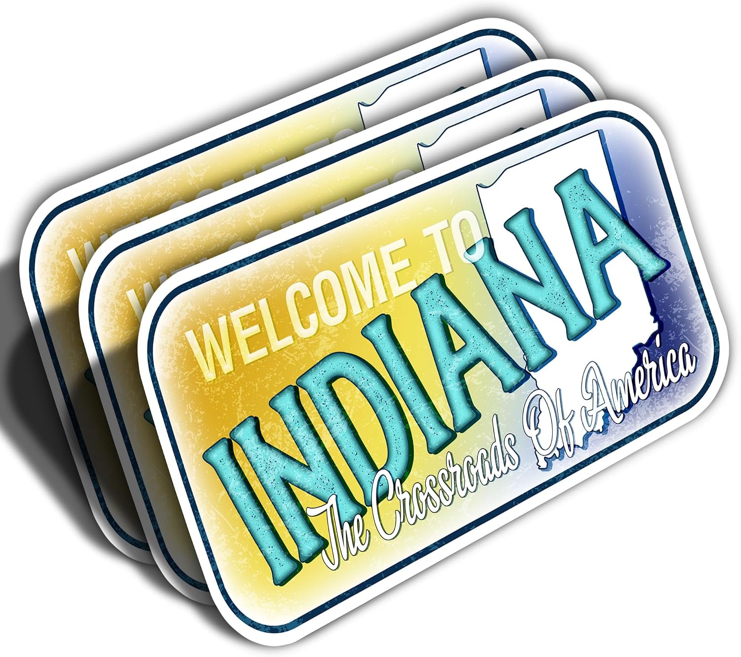 3PCS Indiana Sticker State Souvenir Travel Destination – Waterproof Vinyl Decal for Laptop, Water Bottle, Tumbler – Indiana Decor, Hoosier State Gifts, Travel Stickers for Scrapbooking