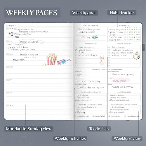 Miniatura 3 de Legend Planner PRO Premium  Planificador semanal, mensual y de presupuesto grande sin fecha con rastreador de hábitos  Organizador de vida para