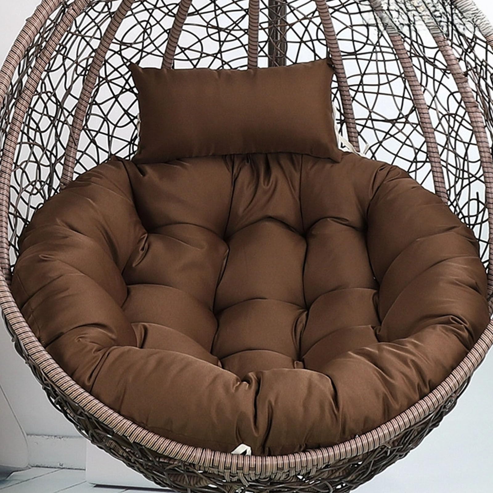 KLUSIET Outdoor Egg Chair Cushion Only 35.4 Inch Thicken Swing Chair Cushions with Pillow Hanging Egg Chair Cushion Replacement for Patio Hanging