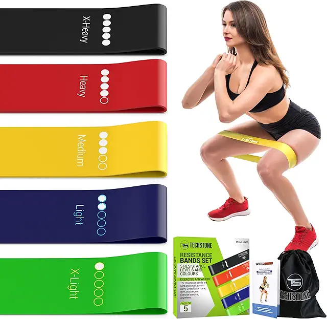 TechStone 5-Level Resistance Bands Set for Yoga & Home Gym
