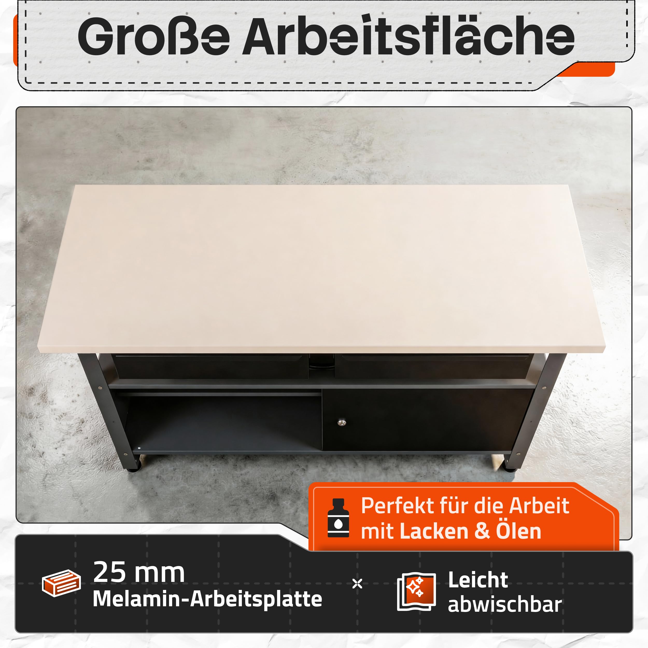 Ondis24 Werkstatteinrichtung Werkstatt Set Werkbank Fritz Hängeschrank Werkzeugwand Metall Schwarz Grau (Hängeschrank Ben & Tim, 242 cm)