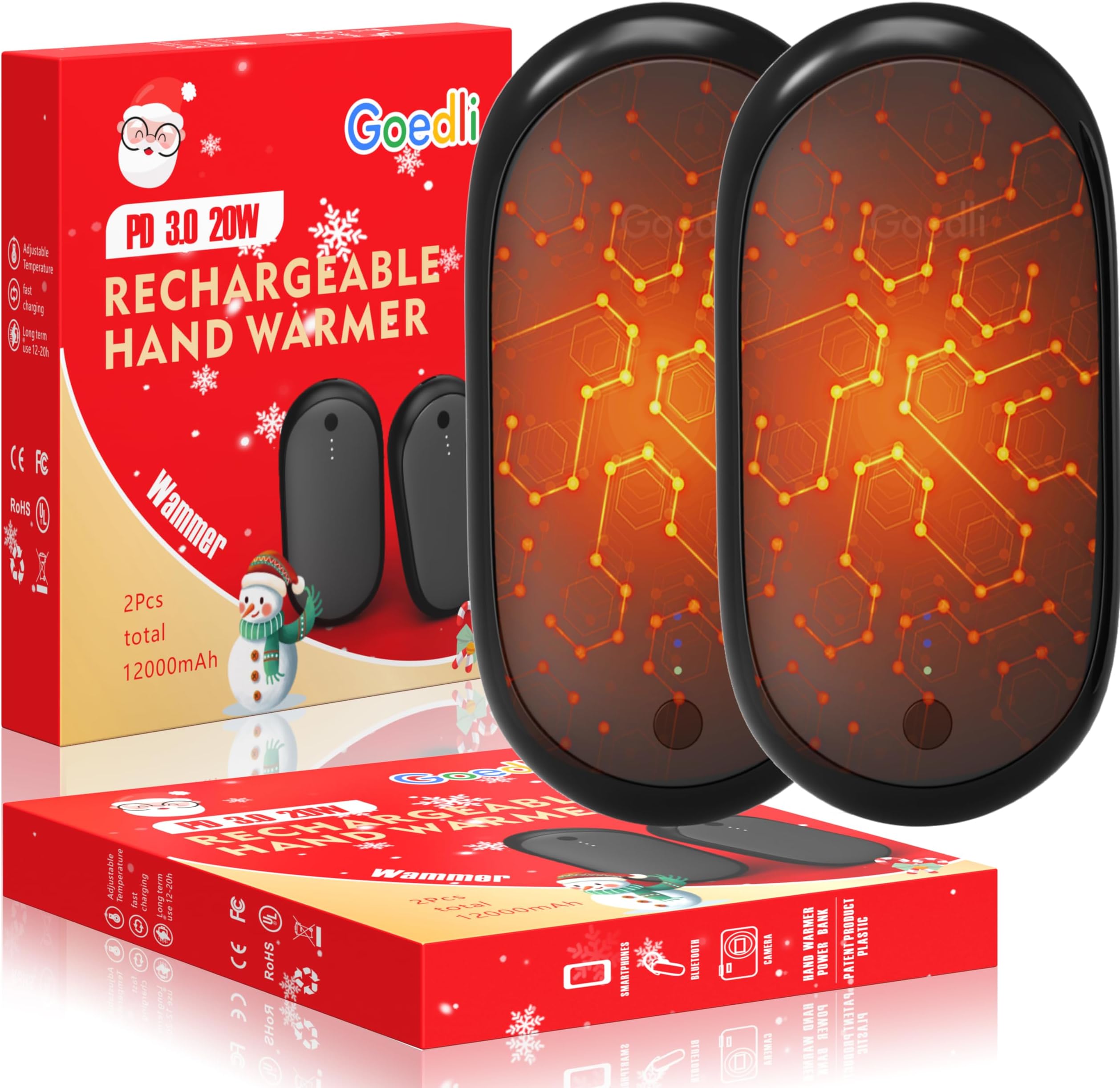 Hand Warmers Rechargeable 4 Pack, 6400mAh Electric Hand - View #7