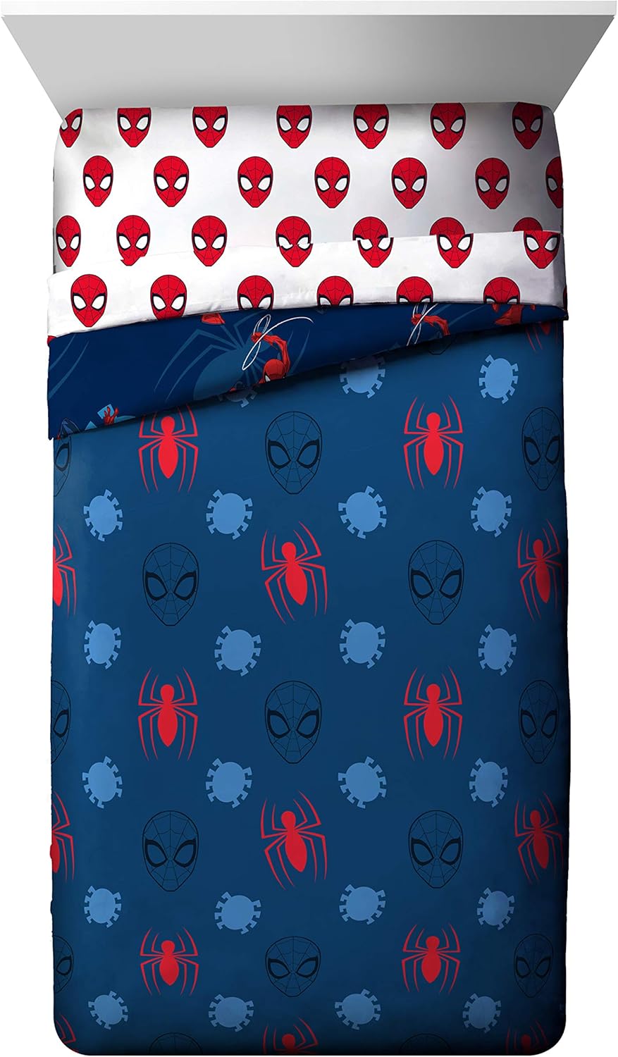 Jay Franco Marvel Spiderman Spidey Daze 5 Piece Full Bed Set - Includes Reversible Comforter & Sheet Set Bedding - Super Soft Fade Resistant Microfiber (Official Marvel Product) - Image 3
