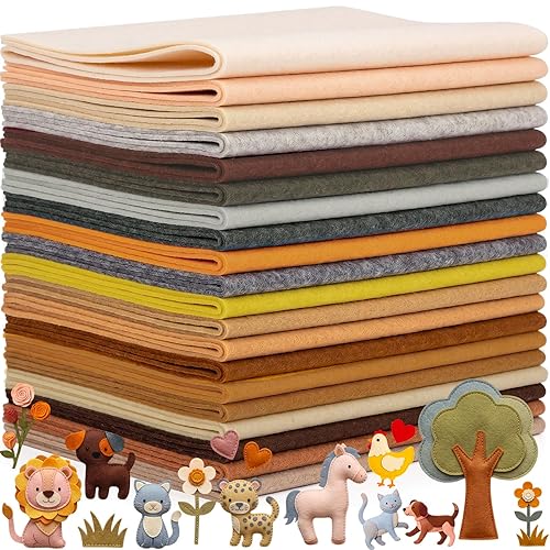 Tegeme 20 Pcs 8 x 35 Inches Felt Fabric Thin