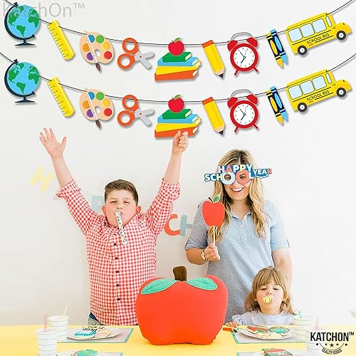 Miniatura 8 de KatchOn, Cartel de regreso a clases para decoraciones de regreso a clases con centro de mesa de nido de abeja de manzanas, paquete de 7, sin