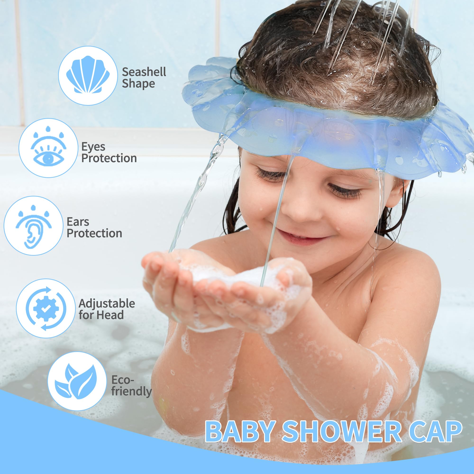 Kair Baby Bath Visor Soft Silicone Shower Cap for Kids