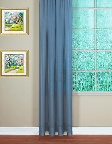 Vista 337 de Today's Curtain - Cortina Emelia de gasa original, panel de 84 pulgadas, negro, 60 pulgadas de ancho x 84 pulgadas de largo