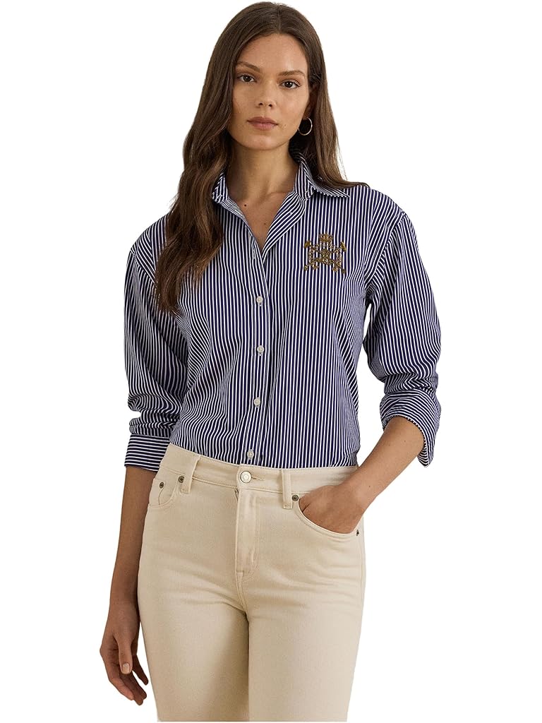 Blue Lauren Ralph Lauren Relaxed Fit Striped Broadcloth Shirt