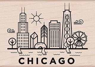 Hero Arts H6161 Wood Stamps, Destination Chicago