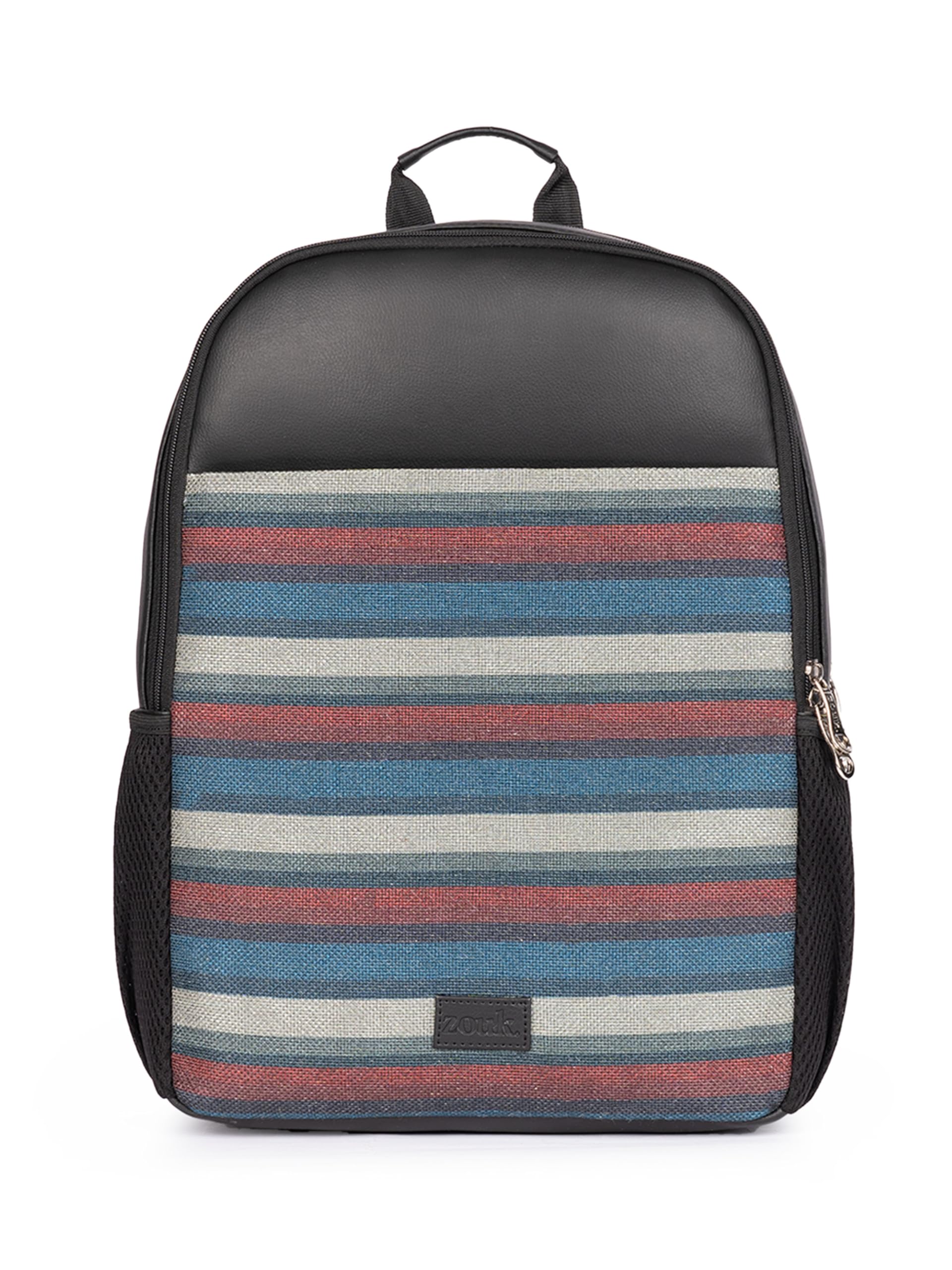 Men’s Laptop Backpack for Office & Travel (Fits 15.6 Inch) | Vegan Leather Dual Compartments, Padded Laptop Sleeve, Waterproof Lining, Trolley Sleeve & Multiple Storage Pockets |-image-8