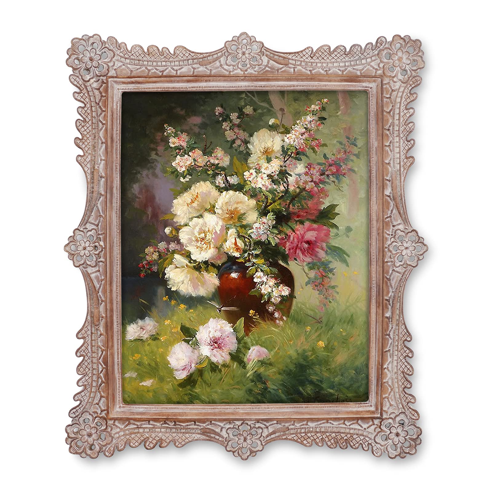 SIMON'S SHOP Picture Frames 8x10 Wall and Tabletop Photo Frame with Glass, French Style Home Decor (Pale Wood)