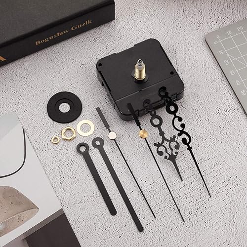 Miniatura 5 de Mecanismo de movimiento de reloj de eje largo, 0.91 pulgadas de longitud del eje: 0.57 pulgadas de longitud de rosca, funciona con pilas, piezas de