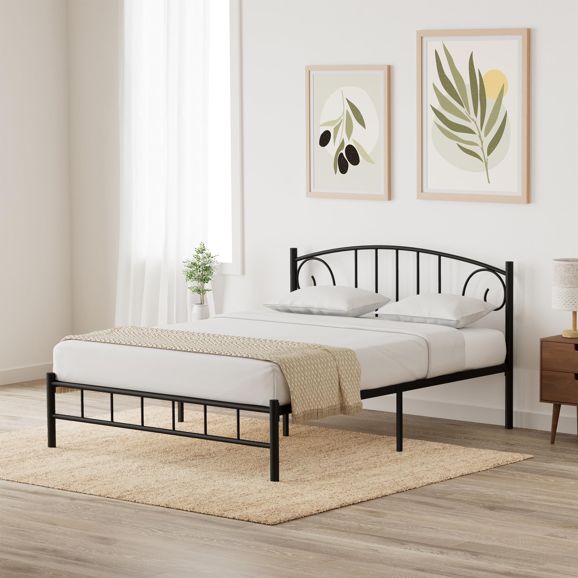 Amazon Brand - Solimo Nitid Metal Queen Bed, Black (Glossy Metal Finish) (B0B6FNYR2Q) Amazon Price History, Amazon Price Tracker