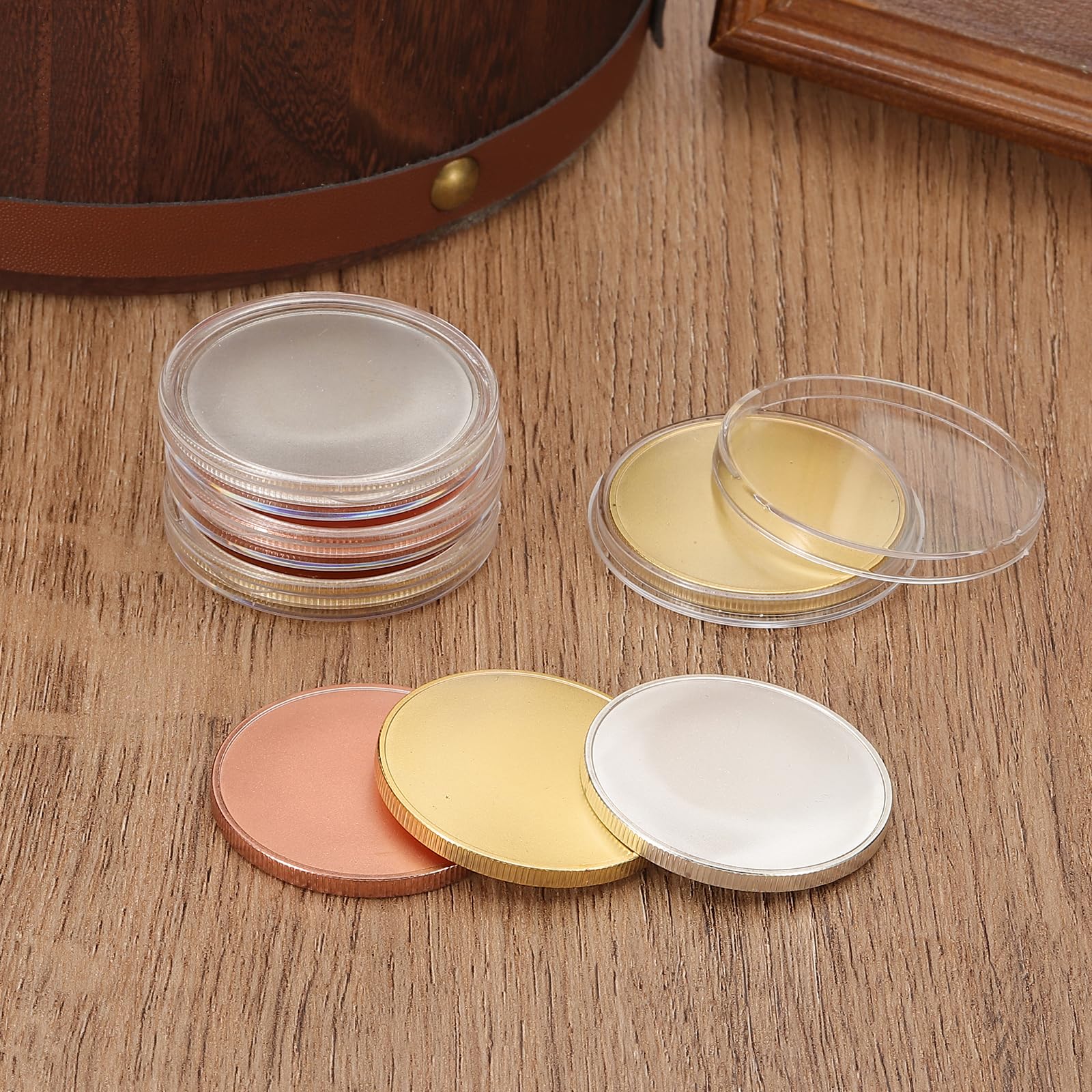 PATIKIL 8pcs Blank Coins for Engraving 40mm Coin Blanks Laser Engraving Blanks Custom Challenge Coins Metal Disc Tags Circle Round Plate for Laser Engraving Stamping Silver Tone - Image 4