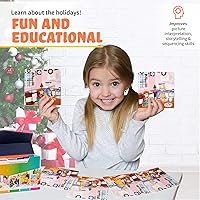 Vista 4 de SPARK INNOVATIONS Holiday Tell A Story Tarjetas, Juego de secuenciación, Materiales de terapia del habla, Juego de autismo, Materiales de terapia